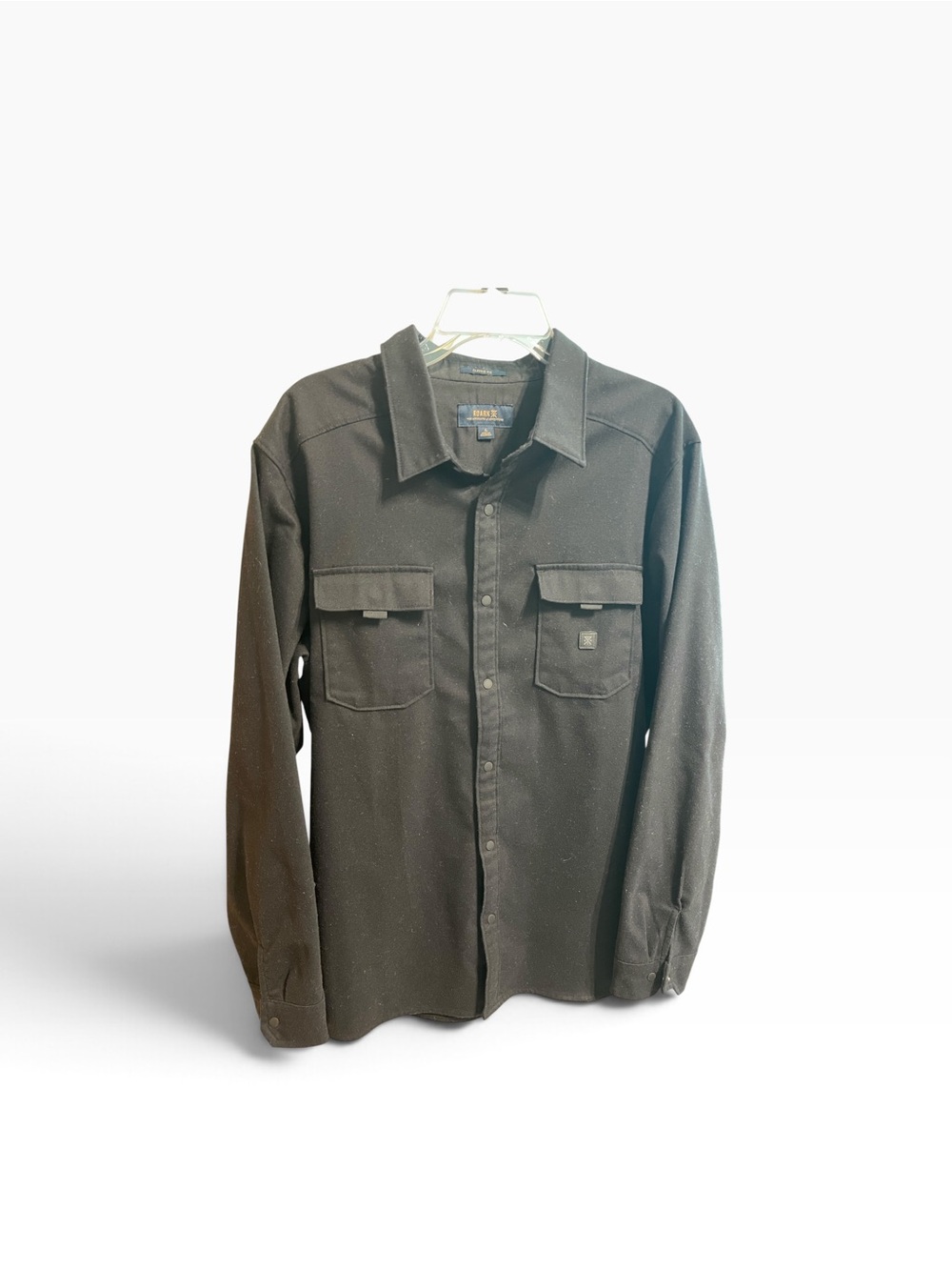 Roark Nordsman Long Sleeve Flannel Shirt Black Large